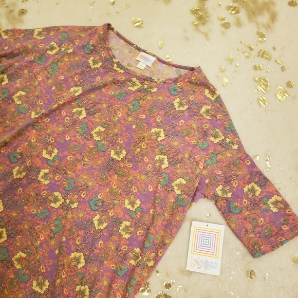 NWT LulaRoe XXS Floral Oversized Irma Tunic Top - Picture 3 of 6